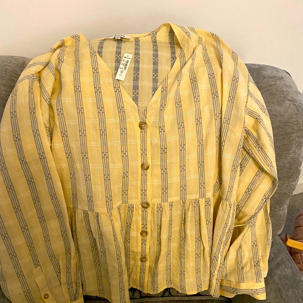 NWT Madewell Peplum Shirt, Size XL